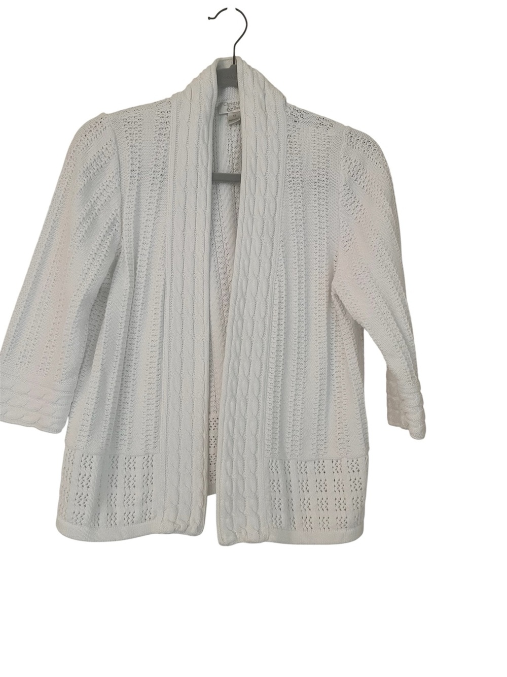Christopher & Banks Cable Knit Open Front Cardigan Size XL